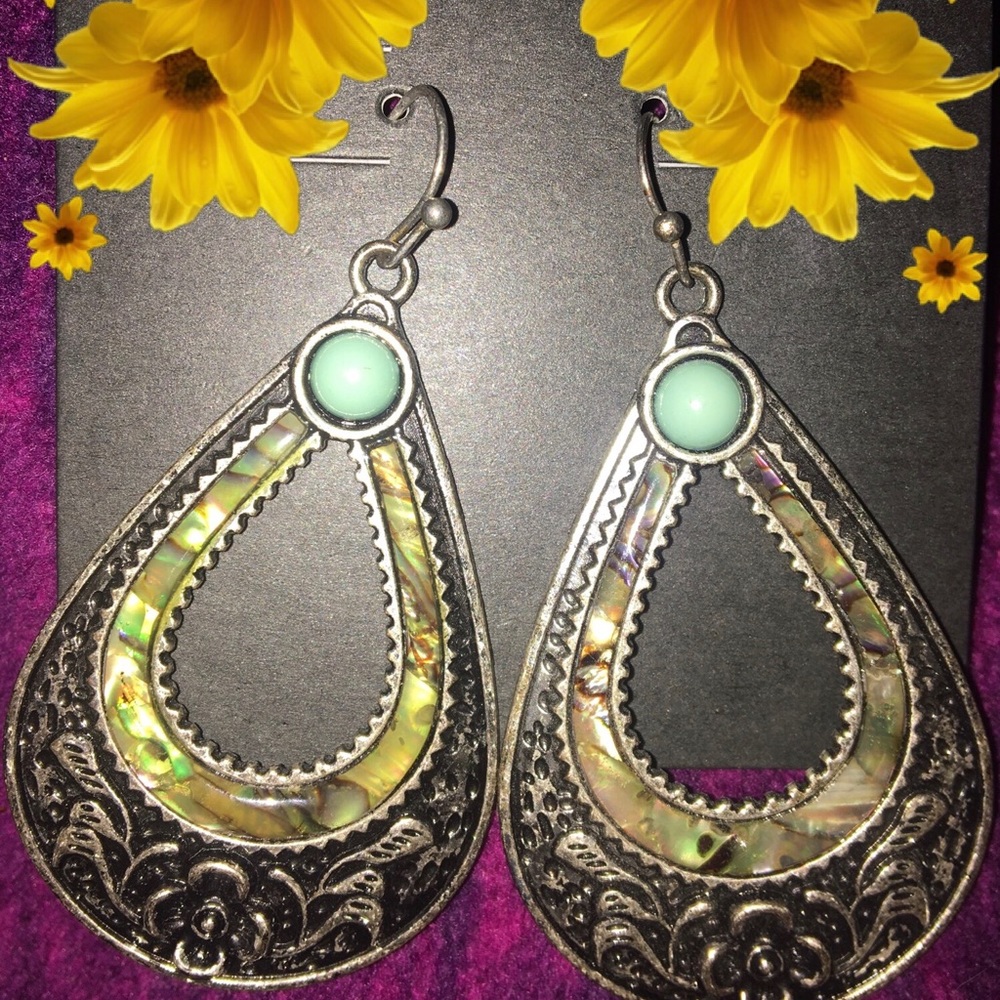 Floral Abalone Earrings- Nickel Free! 💁‍♀️🌸